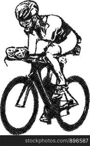 abstract Sketch of male on a bicycle