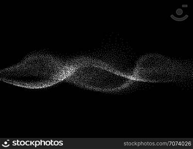 Abstract smokey wave vector background. Nano dynamic flow with 3d particles. Smoky dynamic wavy effect flow illustration. Abstract smokey wave vector background. Nano dynamic flow with 3d particles