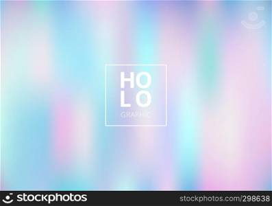 Abstract smoot blurred holographic gradient background. Hologram Luxury trendy tender pearlescent. Vector illustration