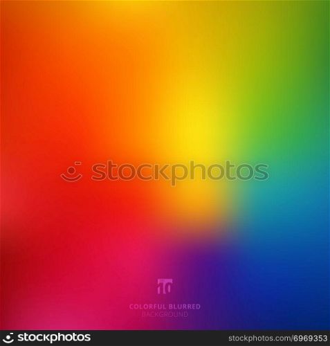 Abstract smooth blurred colorful bright rainbow color gradient mesh background. Vector illustration