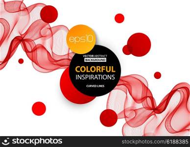 Abstract smooth color wave vector. Curve flow red motion illustration. Abstract vector background, red transparent waved lines for brochure, website, flyer design. Red smoke wave. Red wavy background