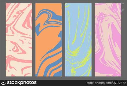 Abstract smooth lines. A set of color compositions for creative ideas for the design of booklets, posters, covers, posters and prints. Minimalist style of creative design, interiors and decorative solutions. 