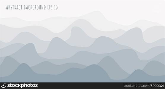 Abstract smooth lines wave or wavy white and gray background. Vector illustration