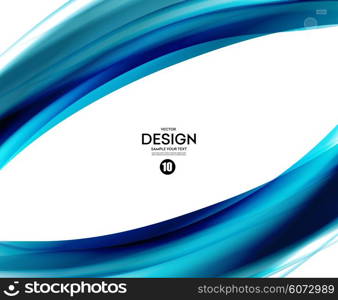 Abstract smooth wave motion illustration. Abstract smooth color wave vector. Curve flow blue motion illustration