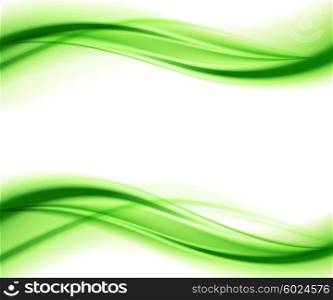 Abstract smooth wave motion illustration. Abstract smooth color wave vector. Curve flow green motion illustration