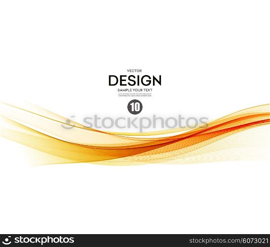 Abstract smooth wave motion illustration. Abstract smooth color wave vector. Curve flow orange motion illustration