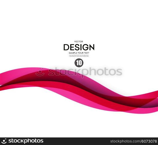 Abstract smooth wave motion illustration. Abstract smooth color wave vector. Curve flow pink motion illustration
