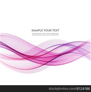 Abstract smooth wave motion illustration. Abstract smooth color wave vector. Curve flow pink motion illustration