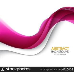 Abstract smooth wave motion illustration. Abstract smooth color wave vector. Curve flow pink motion illustration. Pink wave