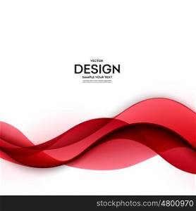 Abstract smooth wave motion illustration. Abstract smooth color wave vector. Curve flow red motion illustration