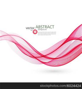 Abstract smooth wave motion illustration. Abstract smooth color wave vector. Curve flow red motion illustration
