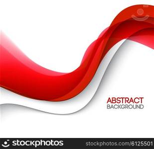 Abstract smooth wave motion illustration. Abstract smooth color wave vector. Curve flow red motion illustration. Red wave