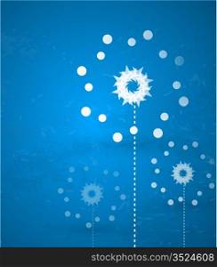 Abstract snowflake vector blue background
