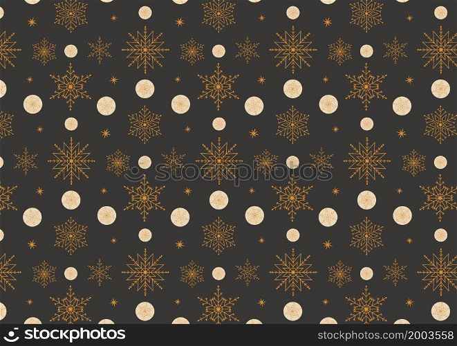 Abstract snowflakes seamless Christmas pattern