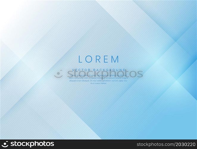 Abstract soft blue and white geometric diagonal overlay layer background. You can use for ad, poster, template, business presentation. Vector illustration