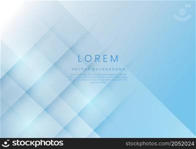 Abstract soft blue and white geometric diagonal overlay layer background. You can use for ad, poster, template, business presentation. Vector illustration