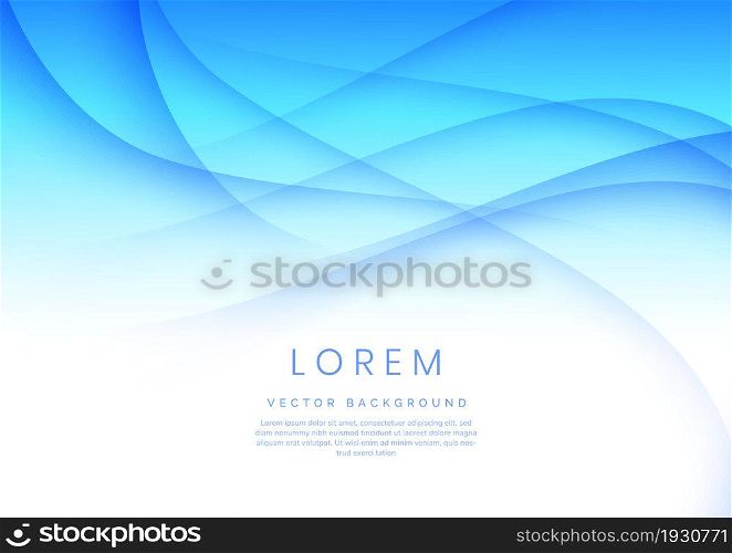 Abstract soft blue curve template background with space for text. You can use for ad, poster, template, business presentation. Vector illustration