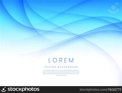 Abstract soft blue curve template background with space for text. You can use for ad, poster, template, business presentation. Vector illustration
