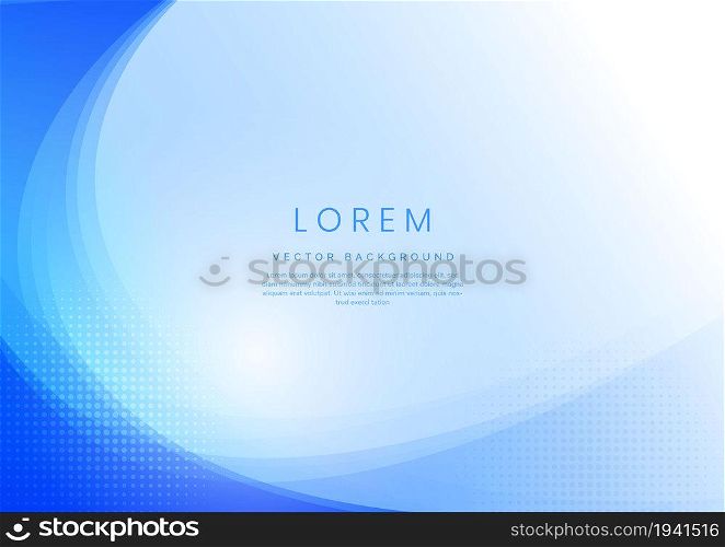 Abstract soft blue curved overlapping on white background. You can use for ad, poster, template, business presentation. Vector illustration