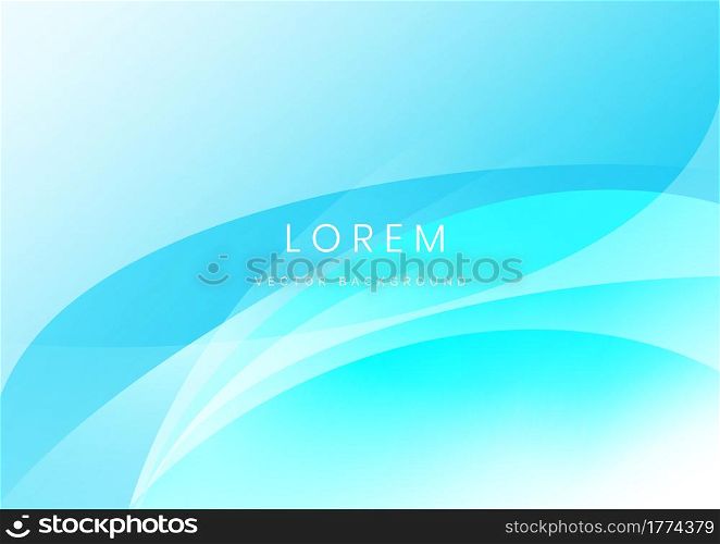 Abstract soft blue geometric curve overlay layer background. You can use for ad, poster, template, business presentation. Vector illustration