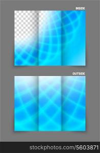 Abstract soft design for tri-fold brochure template in blue color