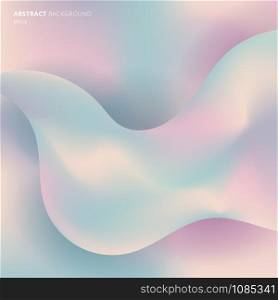 Abstract soft fluid shapes pastel dynamic gradient color background. Liquid modern template for cover brochure, banner web, poster, cosmetic pattern, etc. Vector illustration