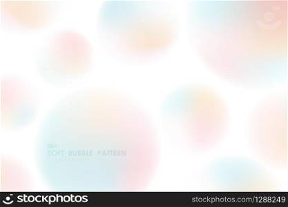 Abstract soft gradient colorful bubble pattern design on white background. Use for poster, artwork, ad, template. illustration vector eps10