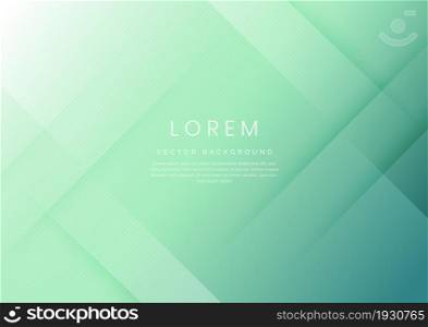 Abstract soft green and white geometric diagonal overlay layer background. You can use for ad, poster, template, business presentation. Vector illustration