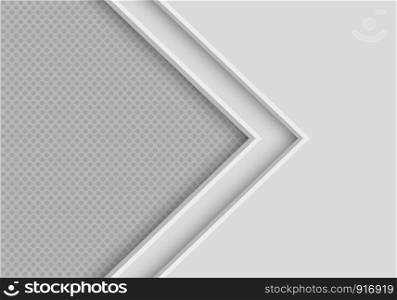 Abstract soft grey arrow direction with circle mesh blank space design modern futuristic background texture vector illustration.