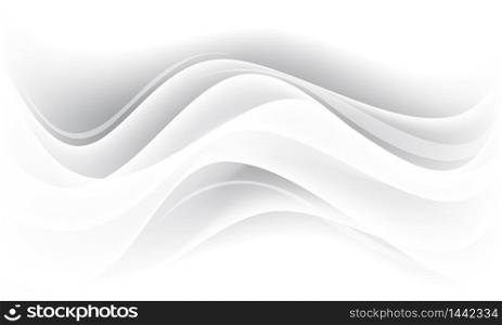 Abstract soft grey white wave curve background vector illustration.