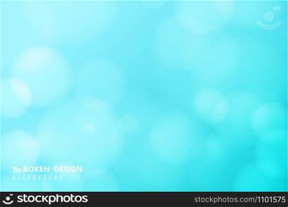 Abstract soft light blue sky of gradient bokeh with circles white decoration background. Decorate for artwork, template, ad, brochure. illustration vector eps10