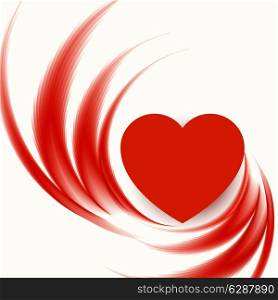 Abstract soft lovely wave background with red heart