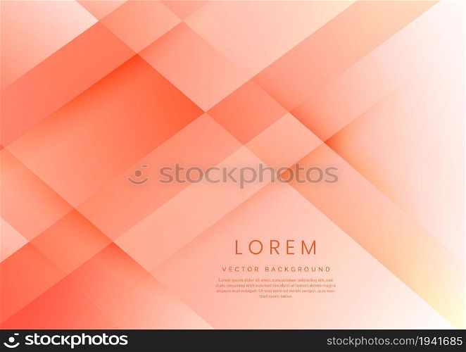 Abstract soft orange geometric diagonal overlay layer background. You can use for ad, poster, template, business presentation. Vector illustration
