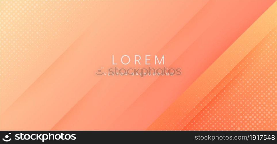 Abstract soft orange gradient geometric diagonal background. Minimal style. You can use for ad, poster, template, business presentation. Vector illustration