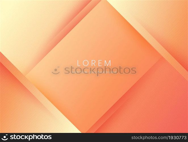 Abstract soft orange gradient geometric diagonal background. You can use for ad, poster, template, business presentation. Vector illustration