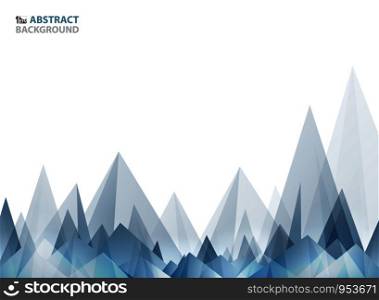 Abstract soft wide blue triangle pattern geometric of mountain shape. Business design of modern presentation. You can use for poster, ad, cover design, annual report. vector eps10