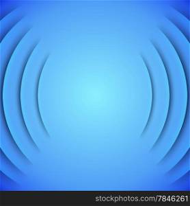 Abstract sound themed vector background with blue paper layers