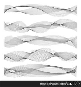 Abstract sound waves. Vector abstract sound waves. Frequency radio wave forms isolated on white background