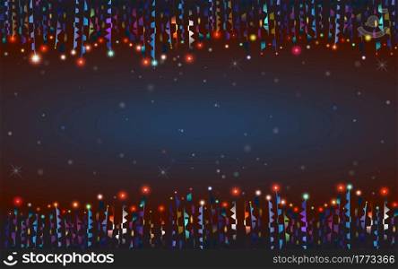 Abstract space background with 3D digital light effect, World of imagination to hi-tech digital technology in dark blue background, Object of imaginary world in cyberspace, Vector illustration