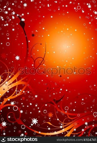 Abstract space background with a swirling floral theme