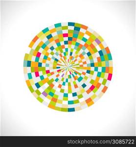 Abstract spectrum circle with creative geometric pattern, vector illustration