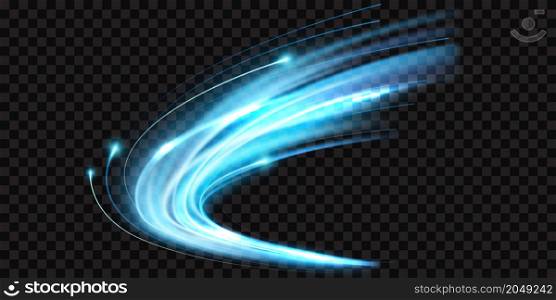 Abstract speed blue line background poster with dynamic. light effect png. technology network Vector illustration.