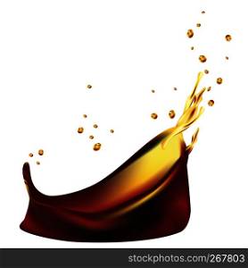 Abstract splashes of black coffee design on white background.