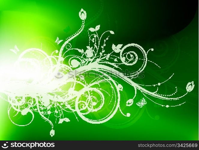 Abstract spring decorative floral, vector illustration