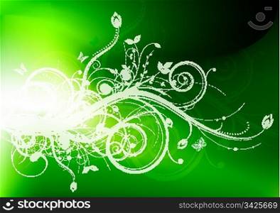 Abstract spring decorative floral, vector illustration