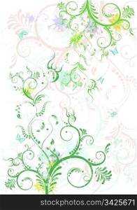 Abstract spring decorative floral, vector illustration