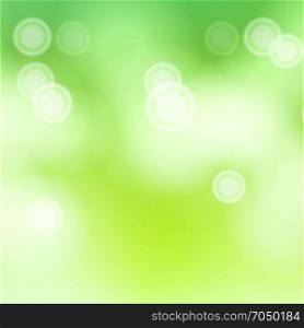 Abstract Spring Nature Background Vector. Blurred Warm Bokeh Background. Green Sweet Bokeh Out Of Focus Background Vector. Abstract Lights On Green Bokeh Blurred Background.