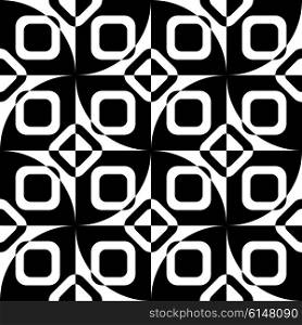 Abstract Square and Triangle Pattern. Vector Seamless Background. Regular Black and White Texture