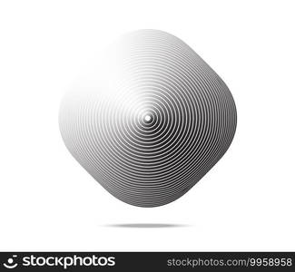 Abstract square black and white color ring. Abstract  vector illustration for sound wave, Monochrome graphic.