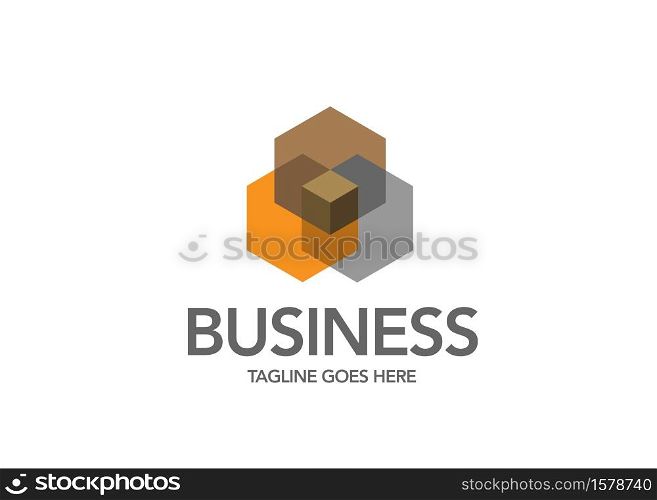 Abstract square block color logo design, Corner geometric shape, symmetric symbol, square icon, square shape Company logo